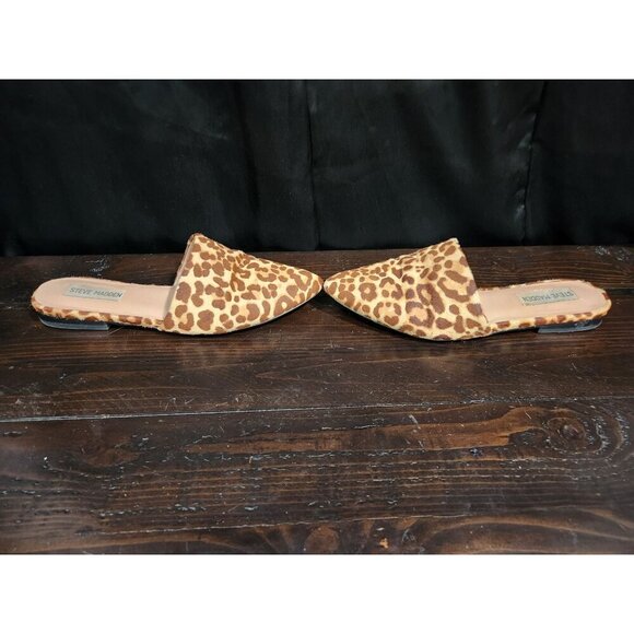 Steve Madden Trace Leopard Print Cow Hair Mules Womens Size 7.5M - Picture 4 of 9